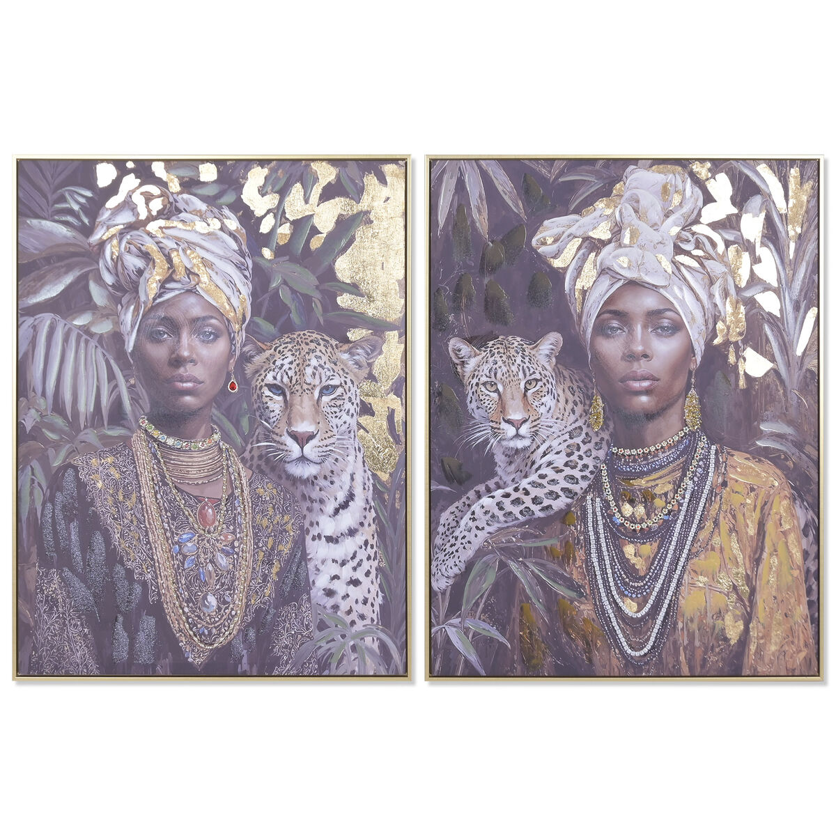 Canvas Home ESPRIT Koloniaal Afrikaanse 75 x 3,5 x 100 cm (2 Stuks)