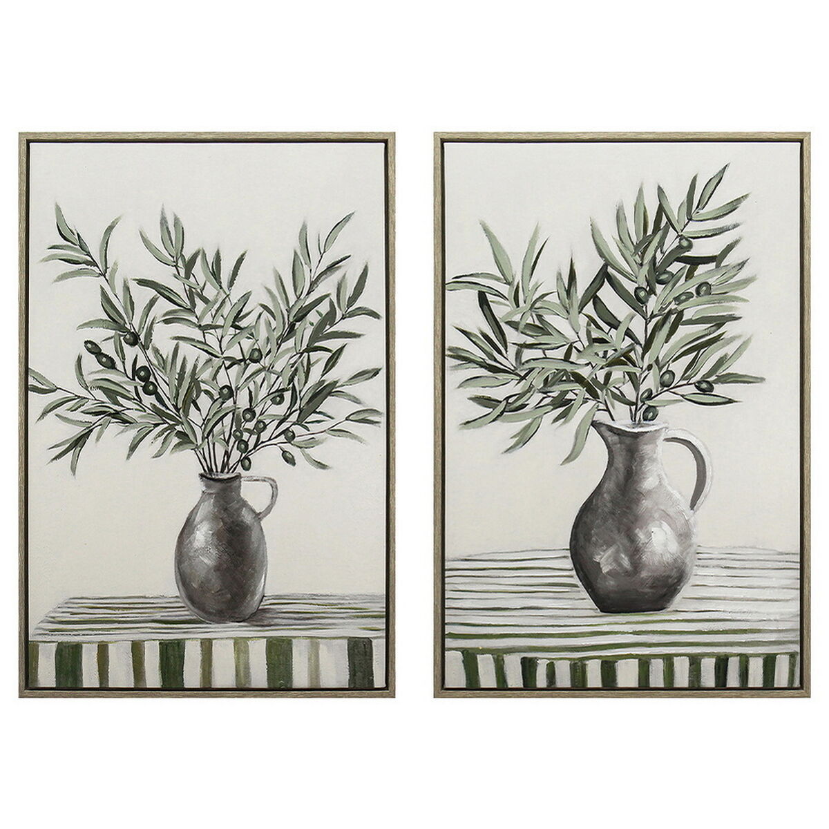 Canvas Home ESPRIT Beige Terra cotta Abstract Shabby Chic 60 x 3,8 x 90 cm (2 Stuks)