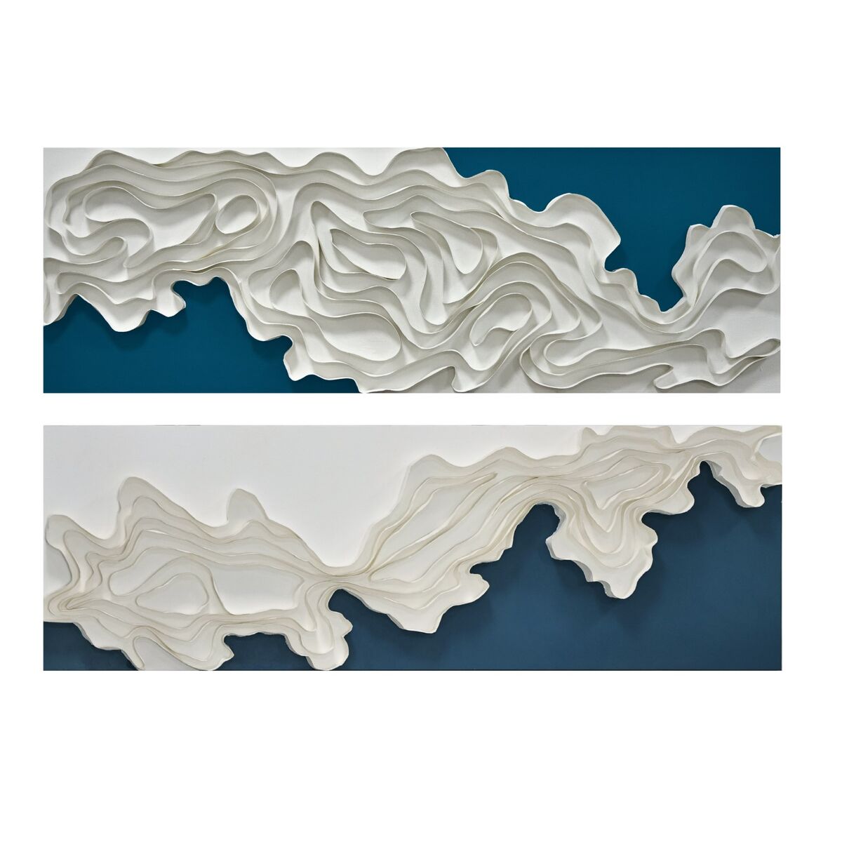 Canvas Home ESPRIT Blauw Wit Modern 150 X 6 X 50 CM (2 Stuks)