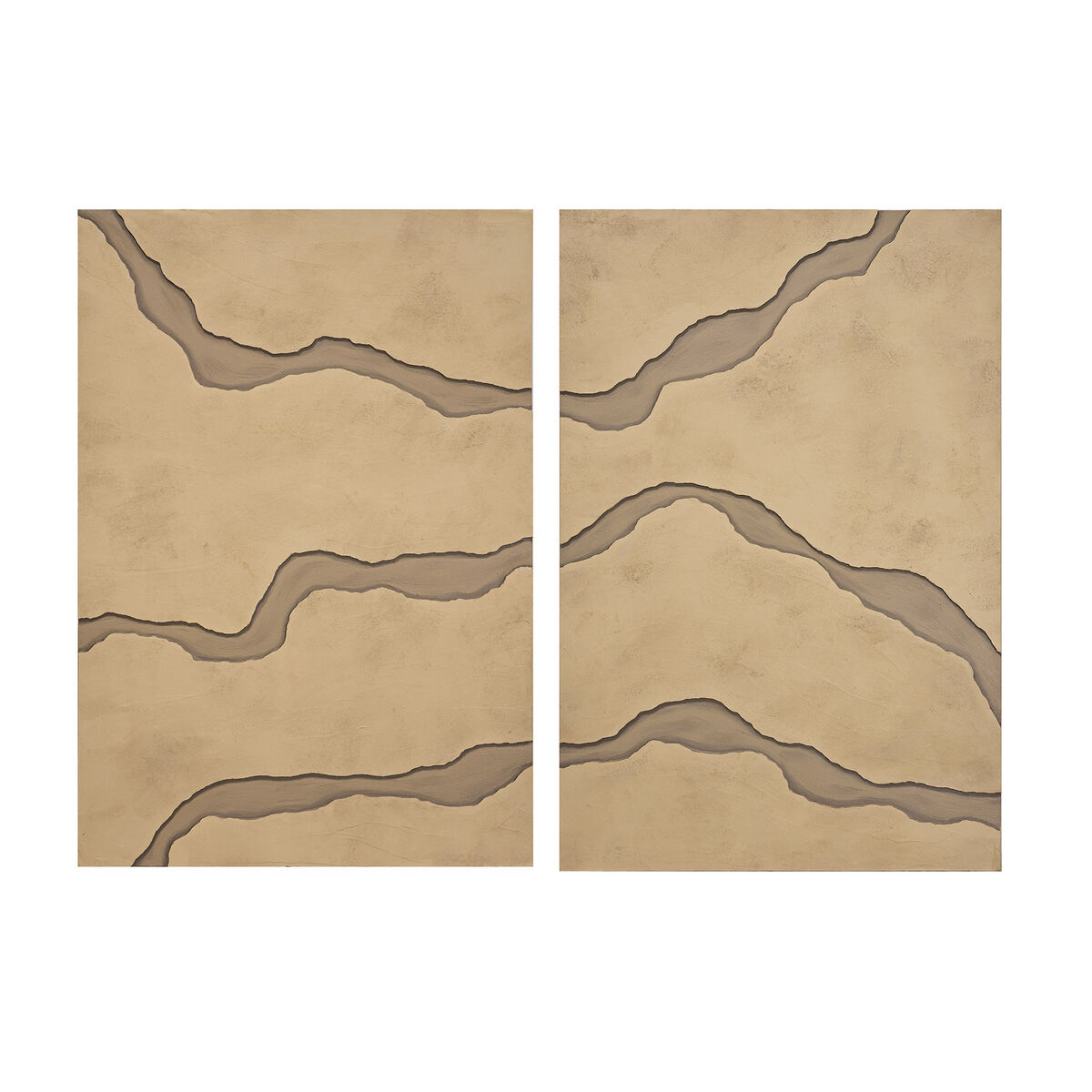Schilderij Home ESPRIT Beige Modern 80 x 3,5 x 120 cm (2 Stuks)