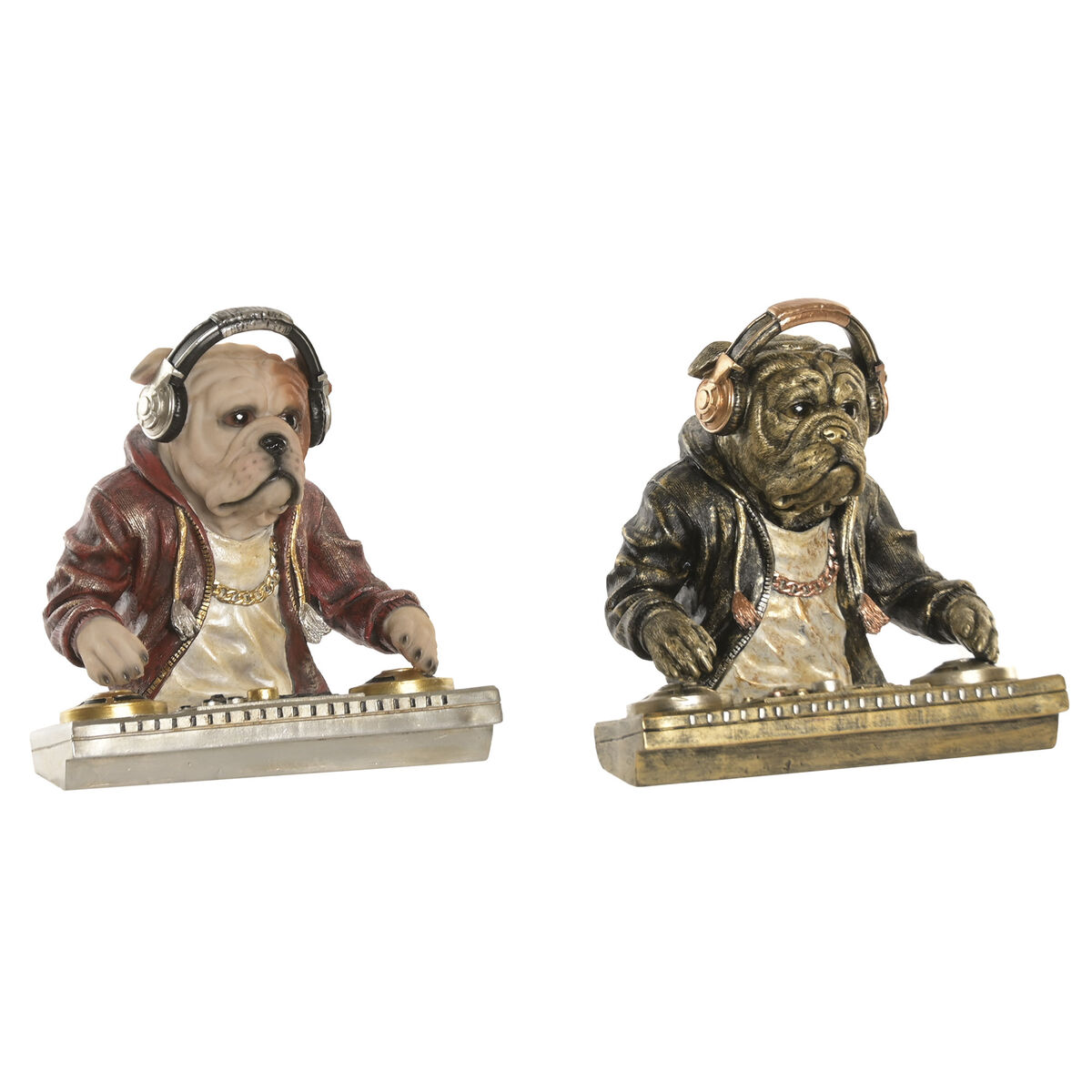 Decoratieve figuren Home ESPRIT Multicolour Hond Loft (2 Stuks)