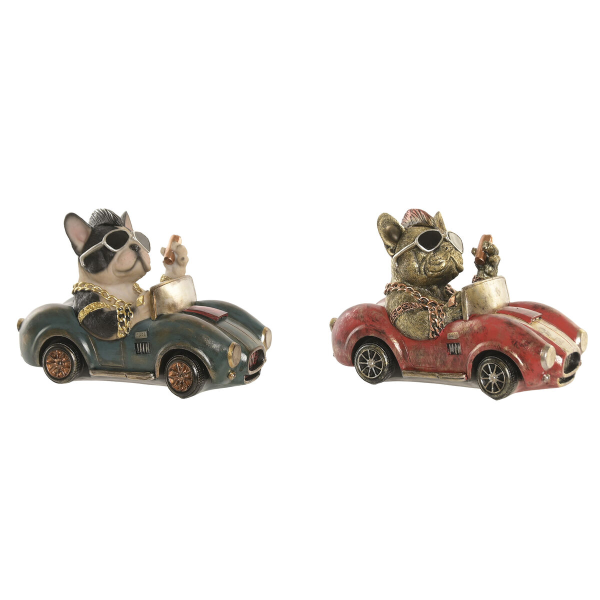 Decoratieve figuren Home ESPRIT Multicolour Hond Loft (2 Stuks)