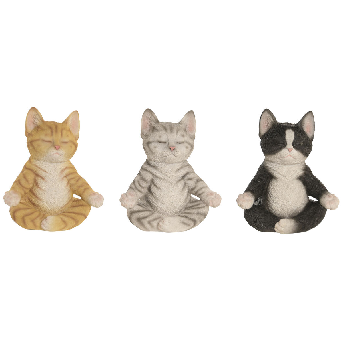 Decoratieve figuren Home ESPRIT Multicolour Katten (3 Stuks)