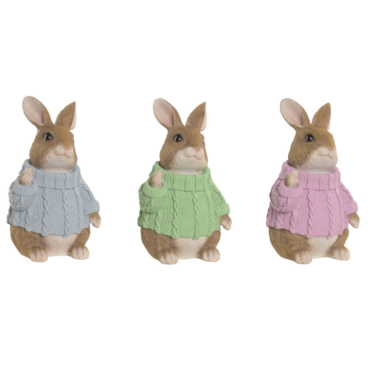 Decoratieve figuren Home ESPRIT Multicolour Konijn Shabby Chic (3 Stuks)