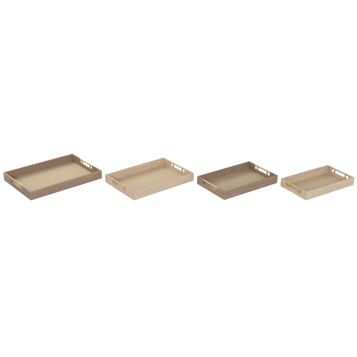 Set van trays Home ESPRIT Bruin Natuurlijk Traditioneel
