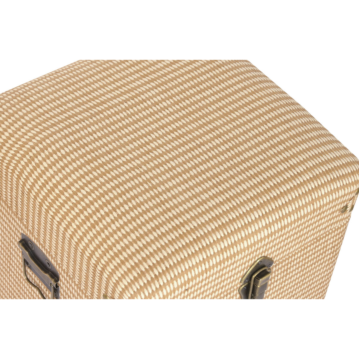 Kofferset Home ESPRIT Natuurlijk Polyester Hout Traditioneel 80 x 40 x 44 cm (3 Stuks)