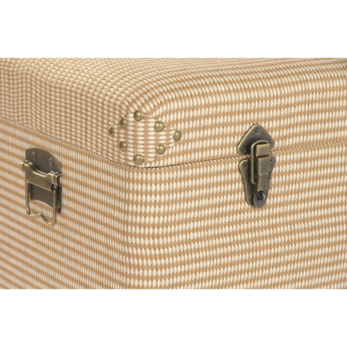 Kofferset Home ESPRIT Natuurlijk Polyester Hout Traditioneel 80 x 40 x 44 cm (3 Stuks)