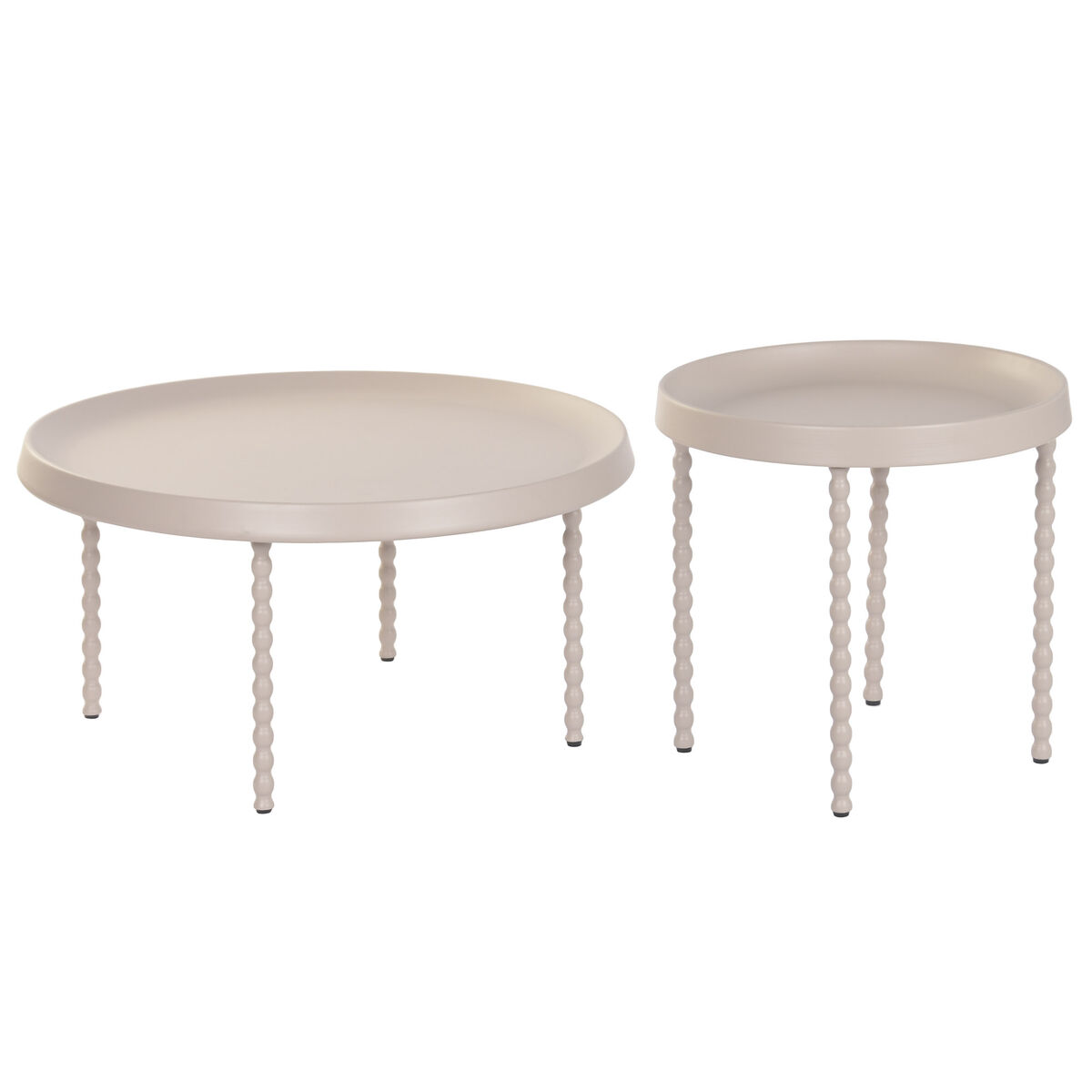 Set van 2 tafels Home ESPRIT Crème 75 x 75 x 40 cm