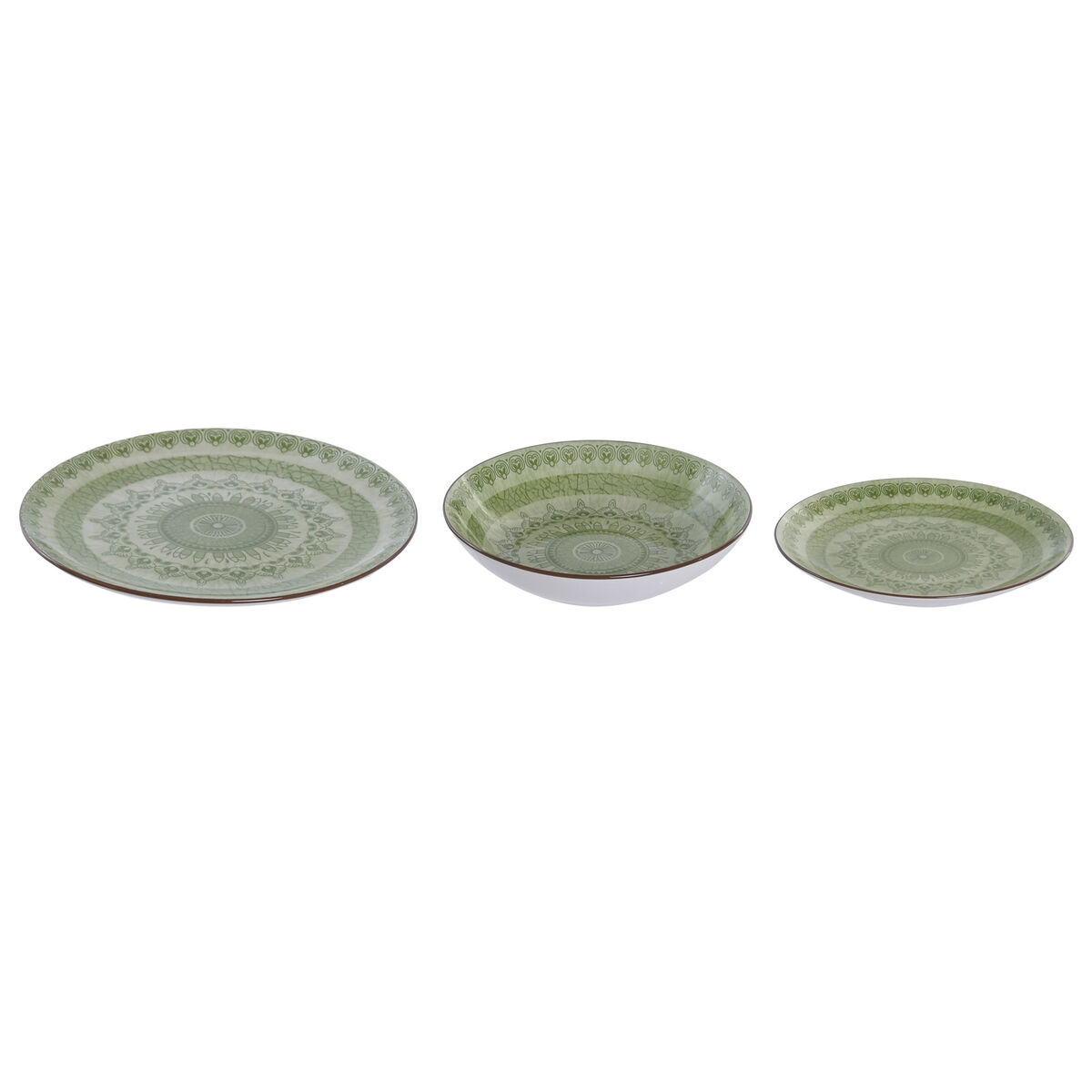 Dinnerware Set Home ESPRIT Green Porcelain Arab 18 Pieces, view 3