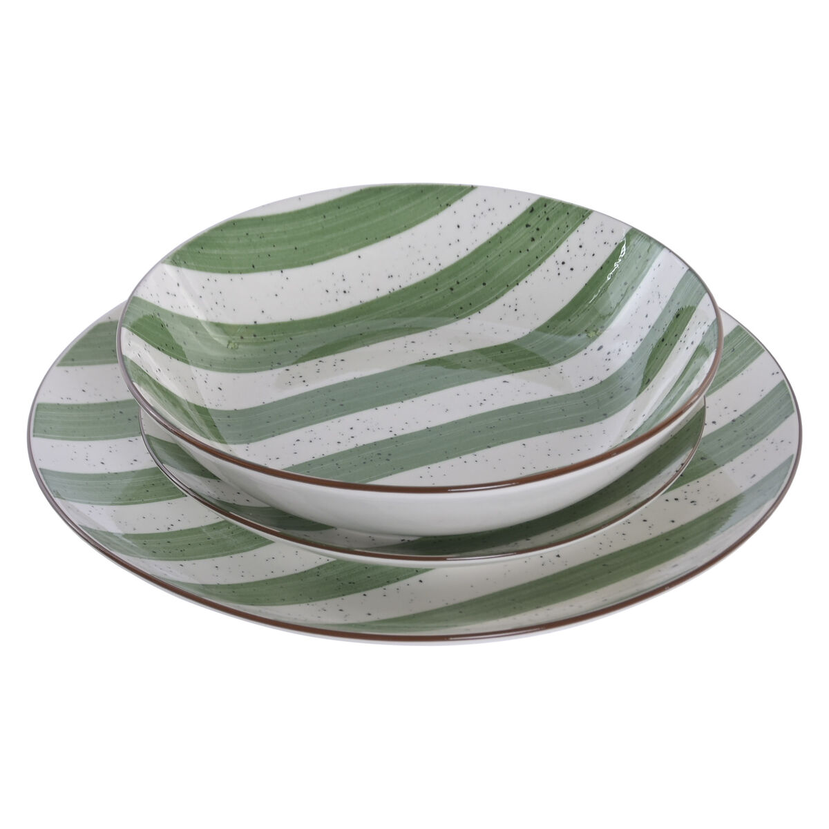 Dinnerware Set Home ESPRIT Green Porcelain Mediterranean 18 Pieces, view 2
