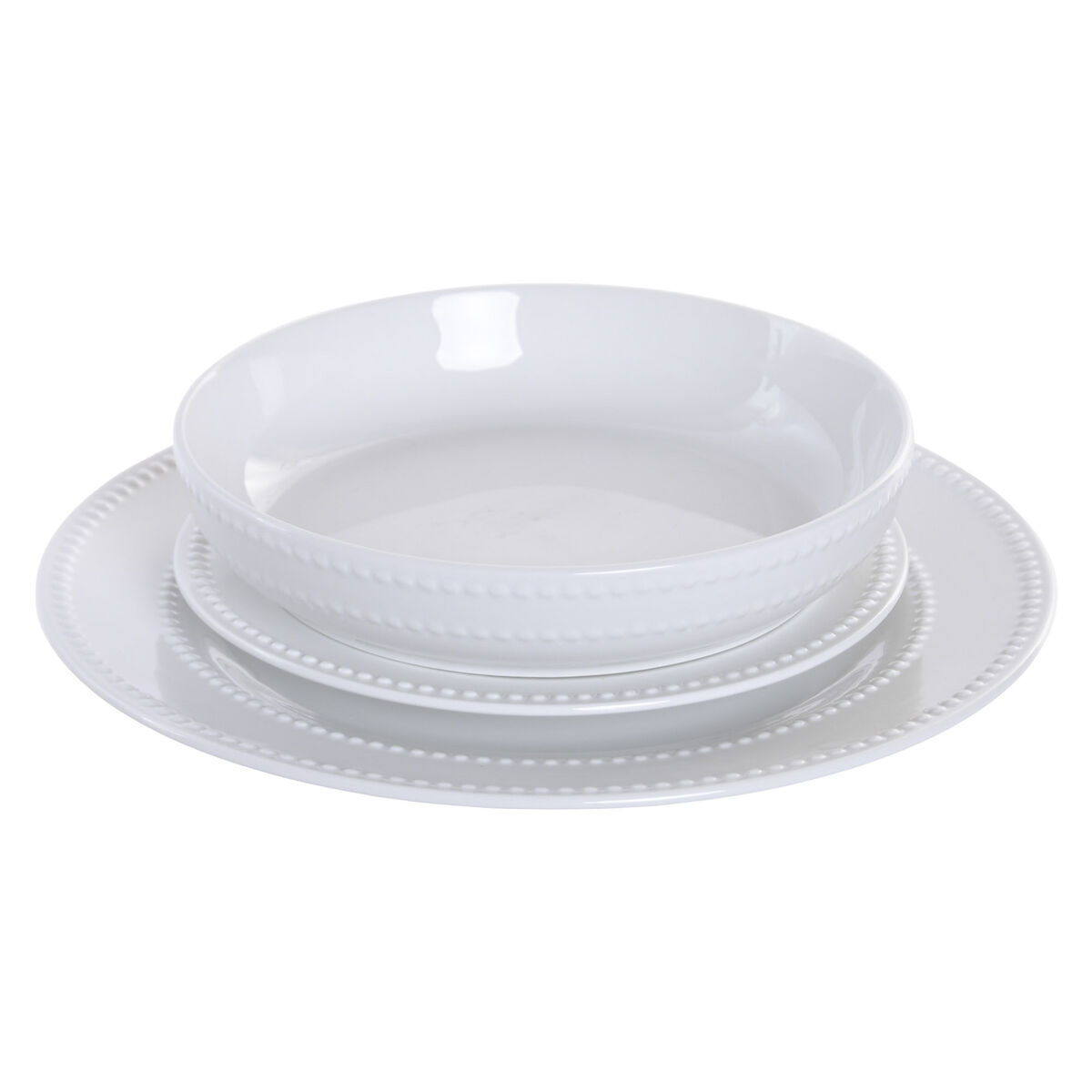 Dinnerware Set Home ESPRIT White Porcelain Glam 18 Pieces, view 2