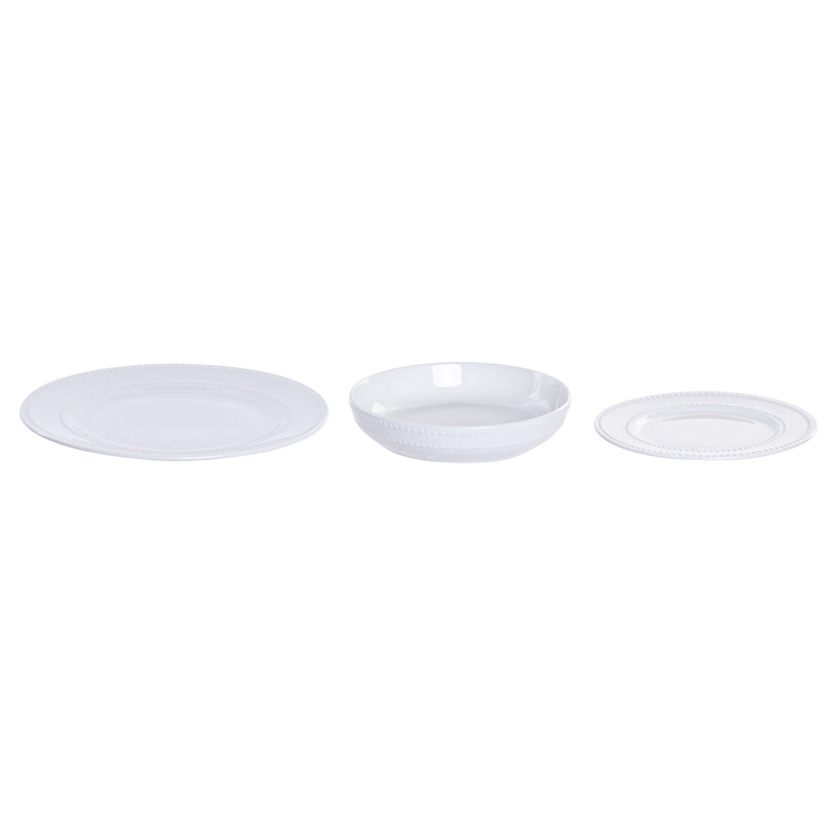 Dinnerware Set Home ESPRIT White Porcelain Glam 18 Pieces, view 5