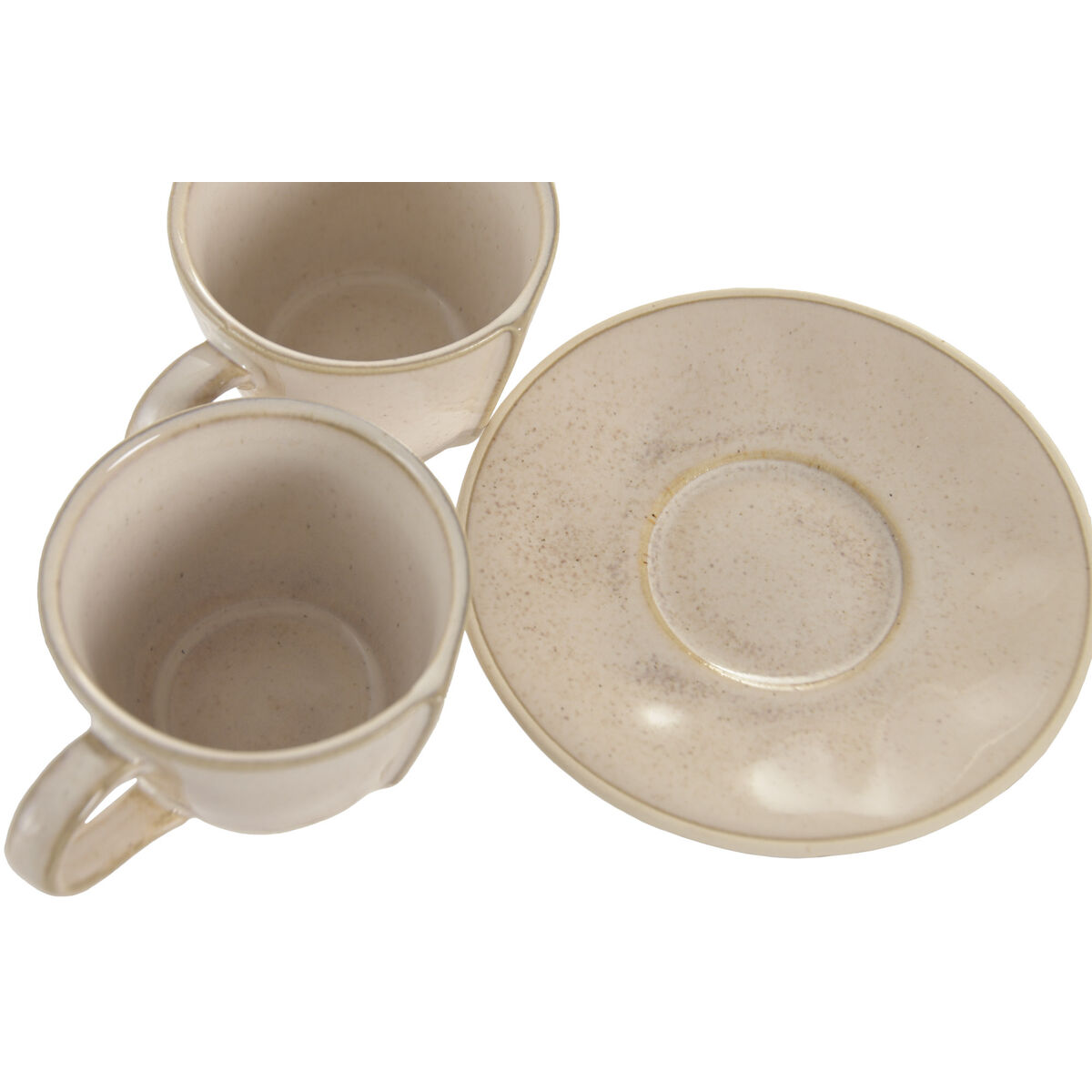Piece Coffee Cup Set Home ESPRIT Beige Stoneware 90 ml 6 Pieces, view 4
