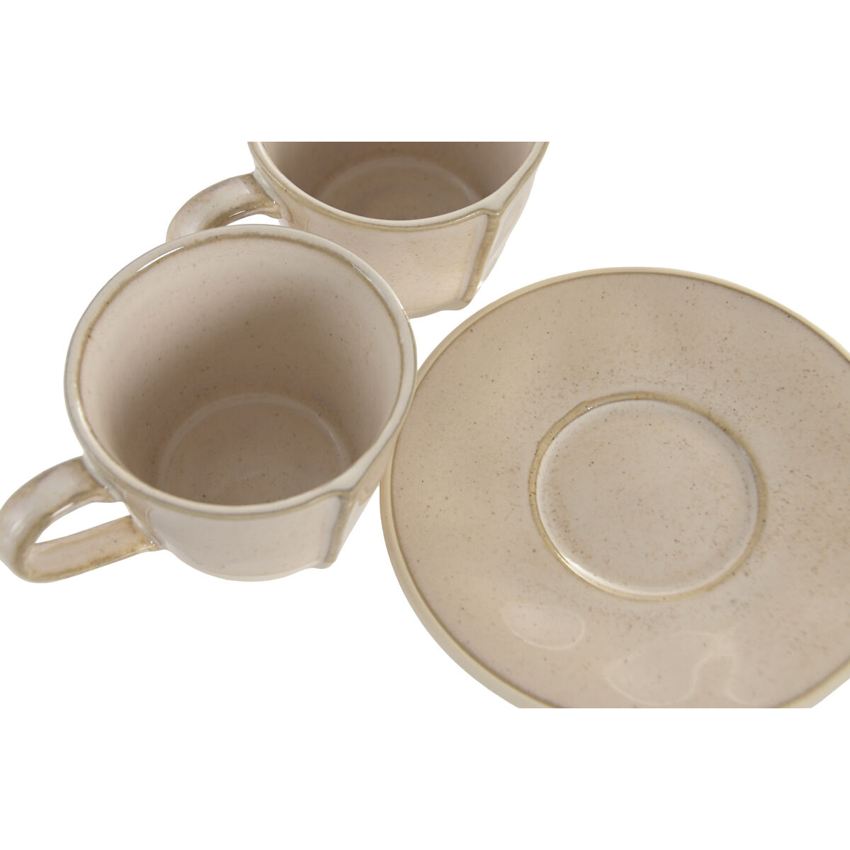 Piece Coffee Cup Set Home ESPRIT Beige Stoneware 150 ml 6 Pieces, view 4