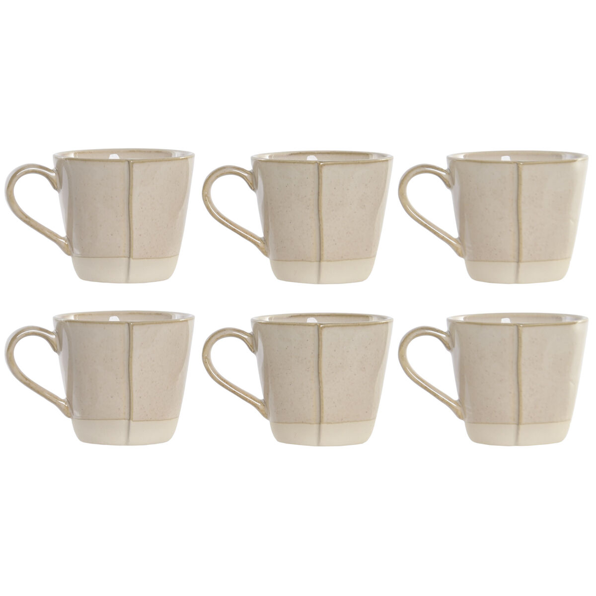 Set of Mugs Home ESPRIT Beige Urban 160 ml, view 2