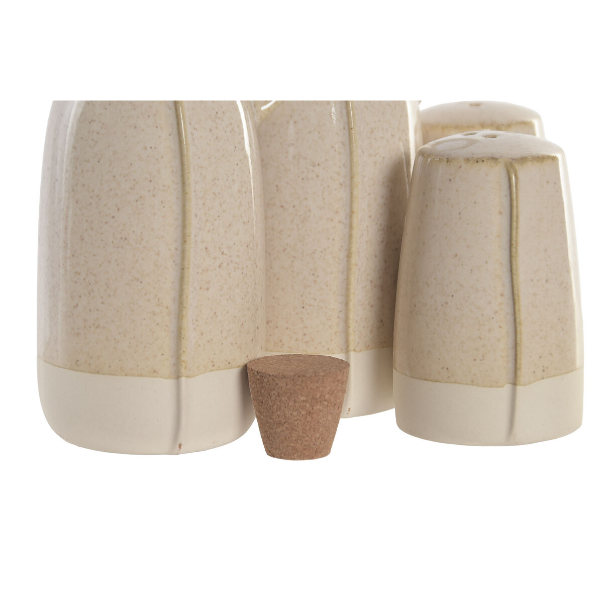 Oil and Vinegar Set Home ESPRIT Beige Acacia Stoneware Urban 19 x 16 x 22,5 cm, view 3