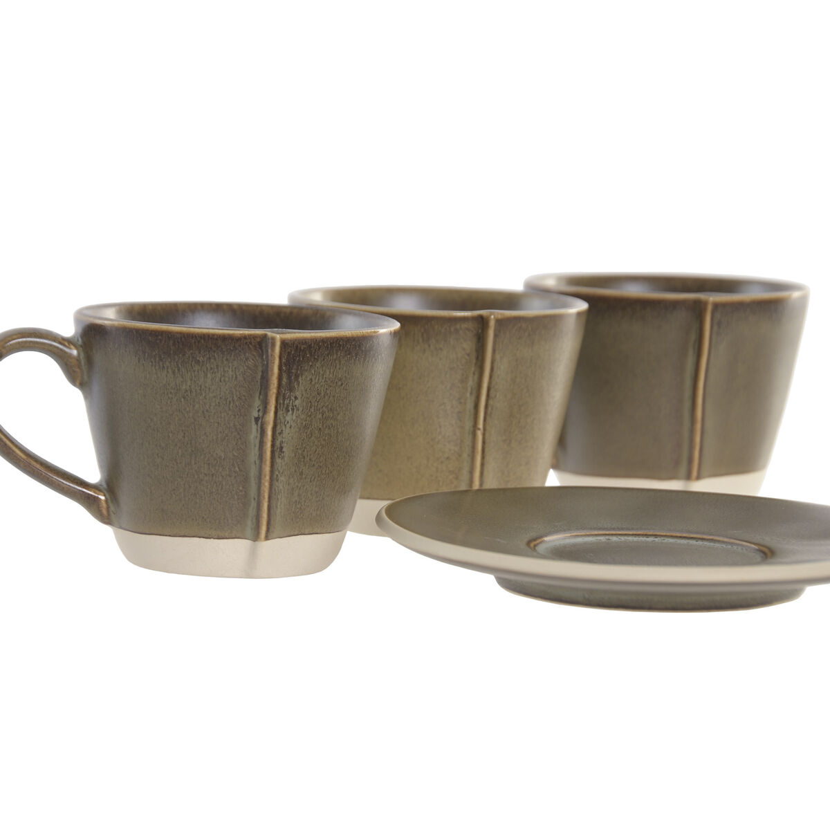 Piece Coffee Cup Set Home ESPRIT Green Stoneware 150 ml 6 Pieces, view 3