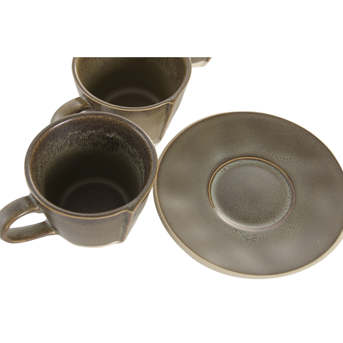 Piece Coffee Cup Set Home ESPRIT Green Stoneware 150 ml 6 Pieces, view 4
