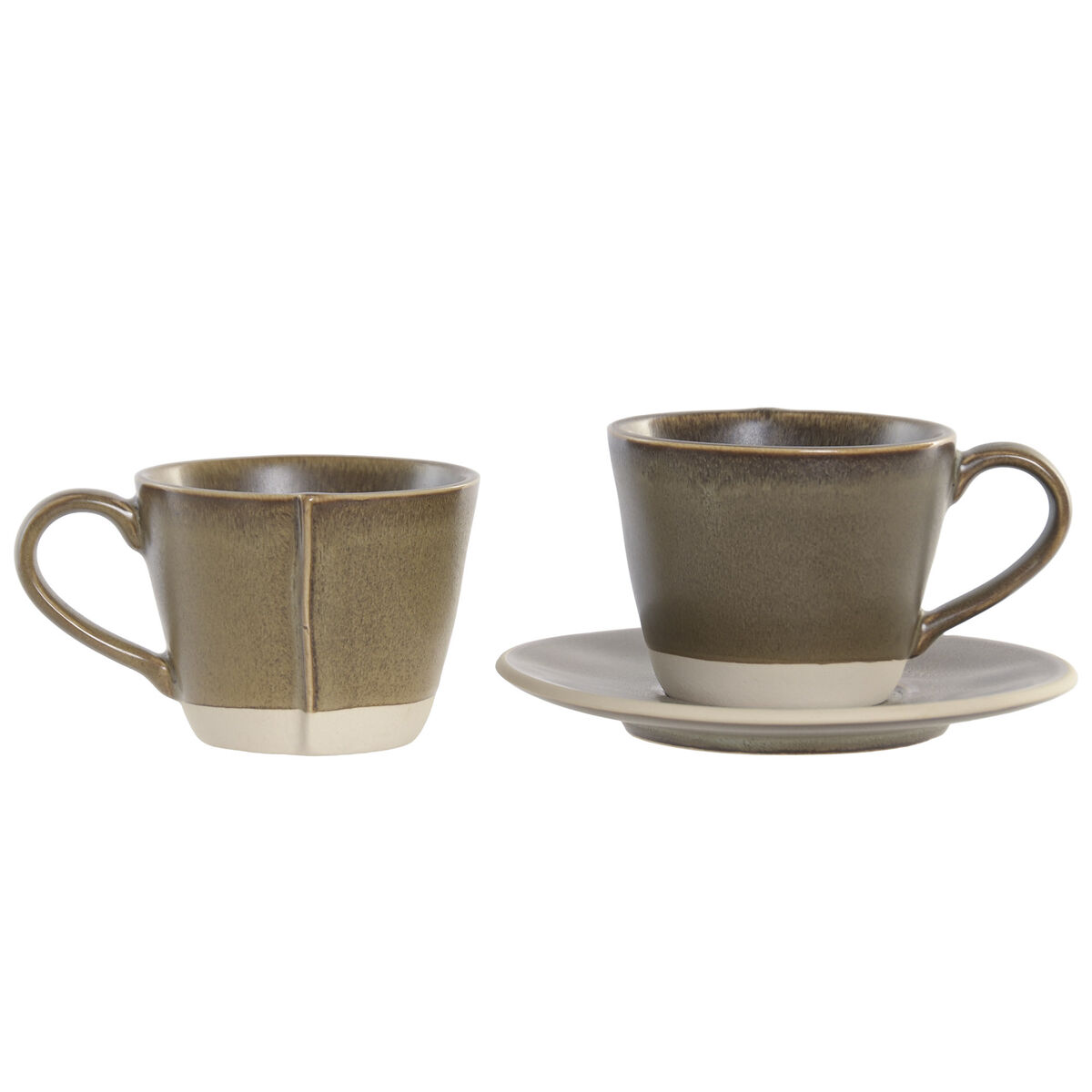 Piece Coffee Cup Set Home ESPRIT Green Stoneware 150 ml 6 Pieces, view 5