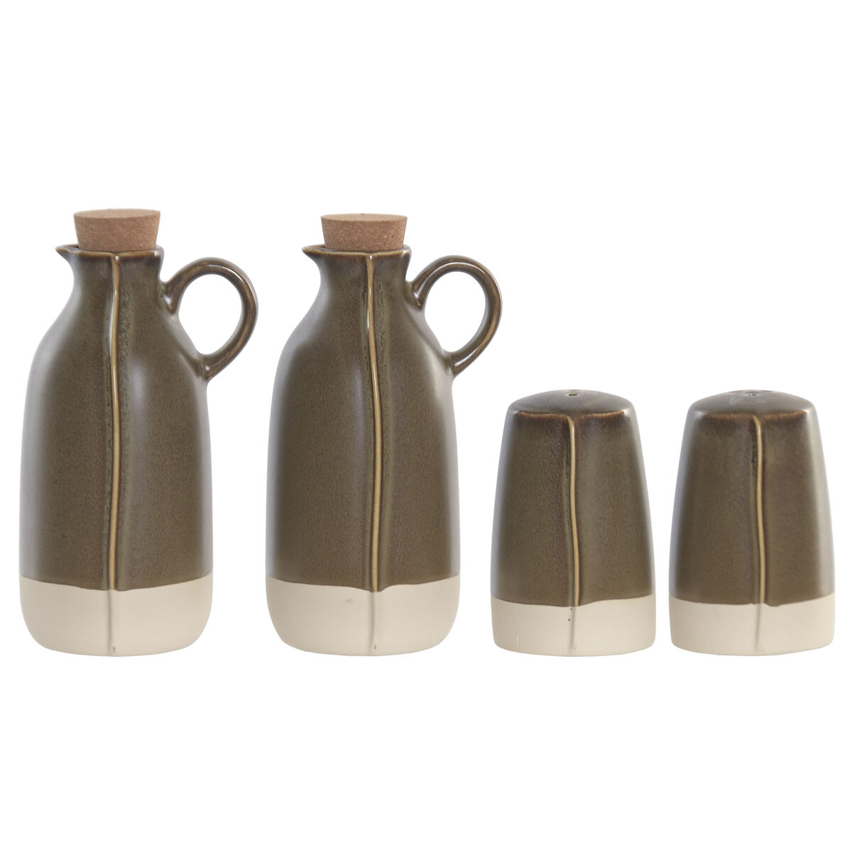Oil and Vinegar Set Home ESPRIT Green Acacia Stoneware Urban 19 x 16 x 22,5 cm, view 2