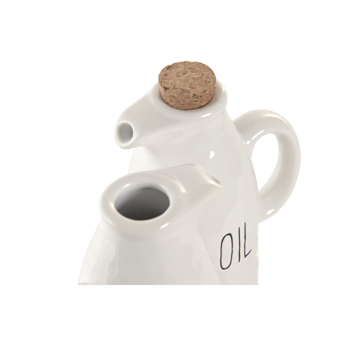 Oil and Vinegar Set Home ESPRIT White Cork Porcelain Cottage 11 x 7 x 16 cm, view 3