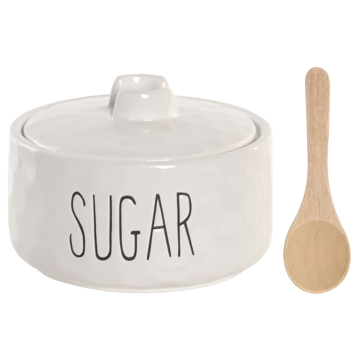 Sugar Bowl Home ESPRIT White Natural Bamboo Porcelain 11,8 X 11,8 X 8,2 CM, view 4