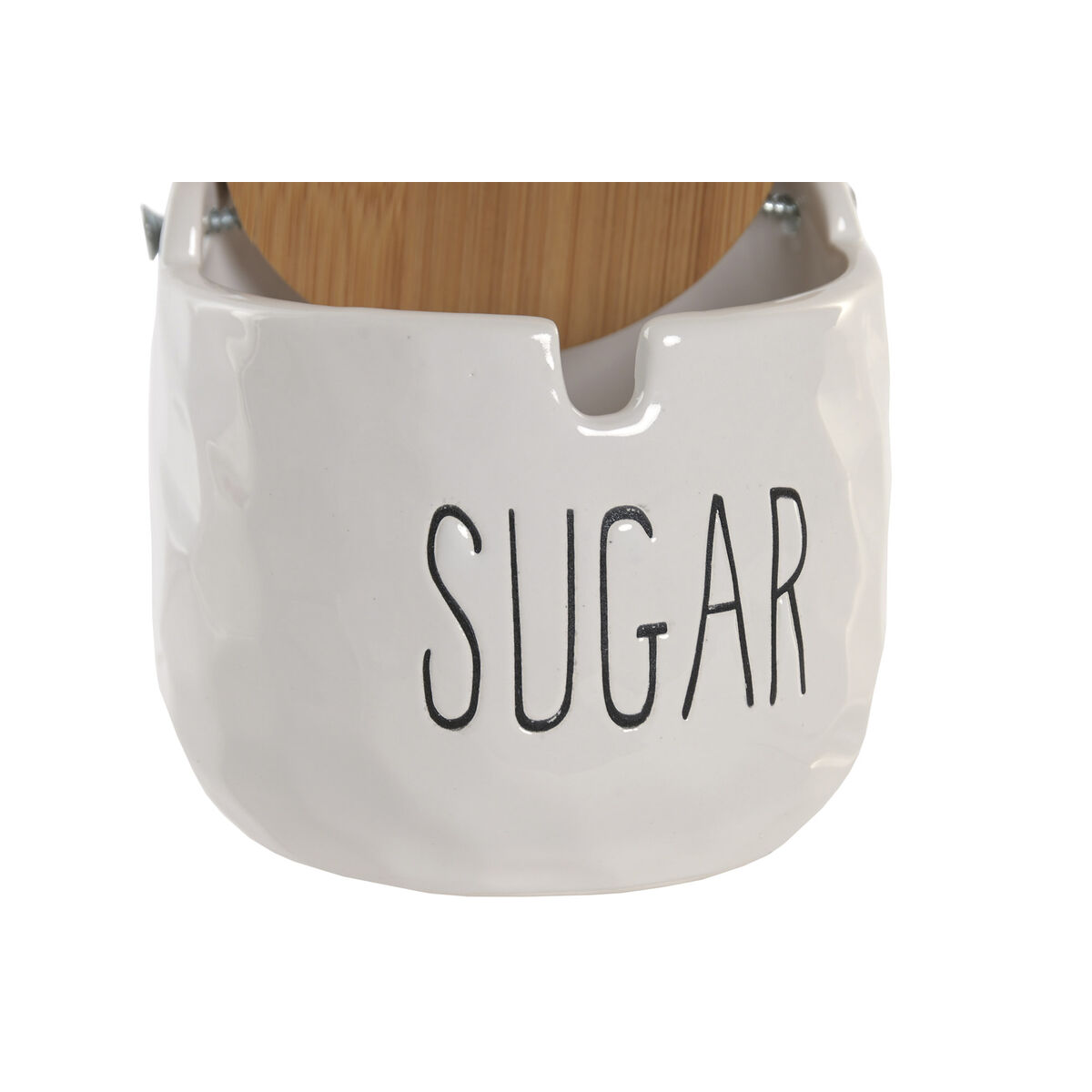 Sugar Bowl Home ESPRIT White Natural Bamboo Porcelain 10 x 10 x 9 cm, view 2