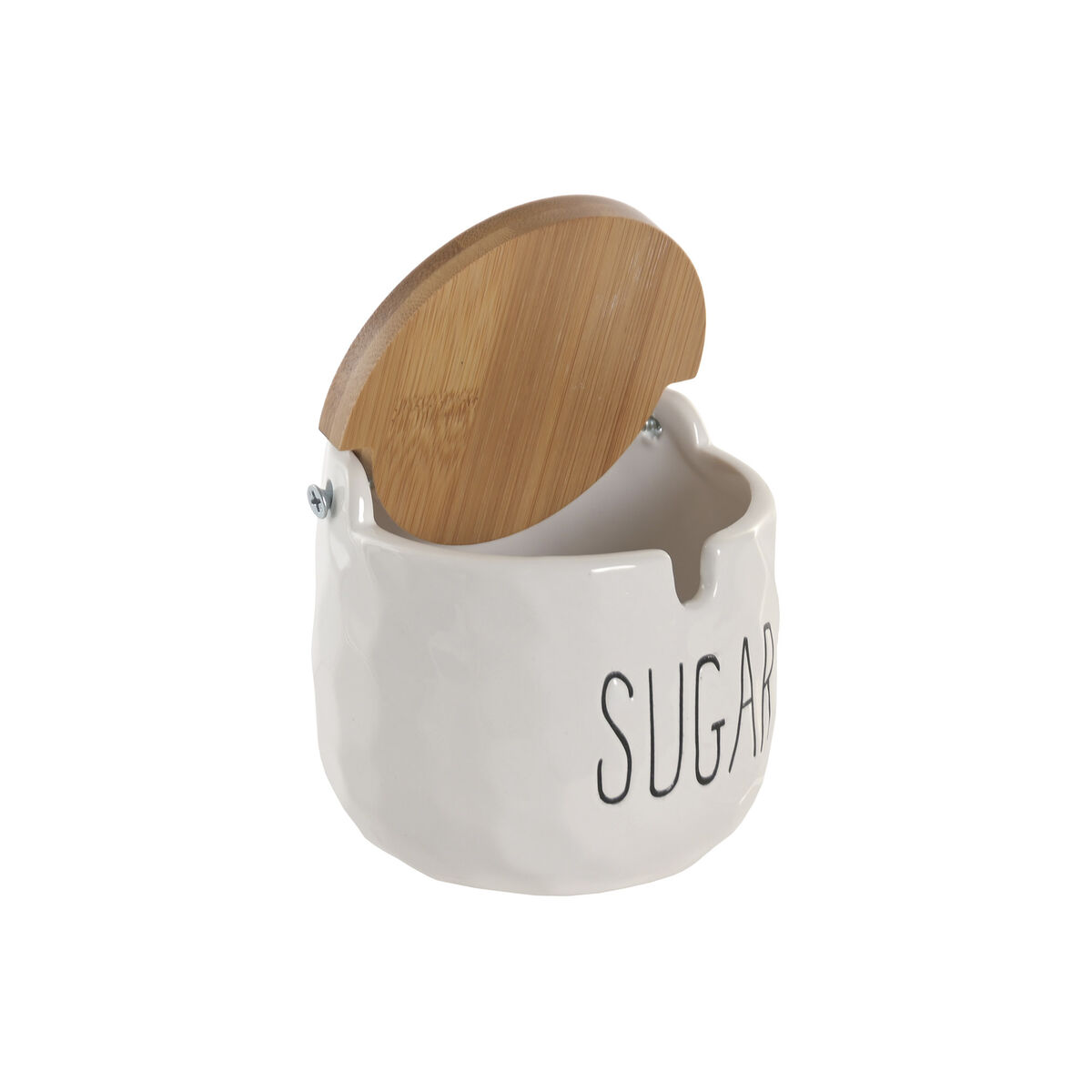 Sugar Bowl Home ESPRIT White Natural Bamboo Porcelain 10 x 10 x 9 cm, view 3