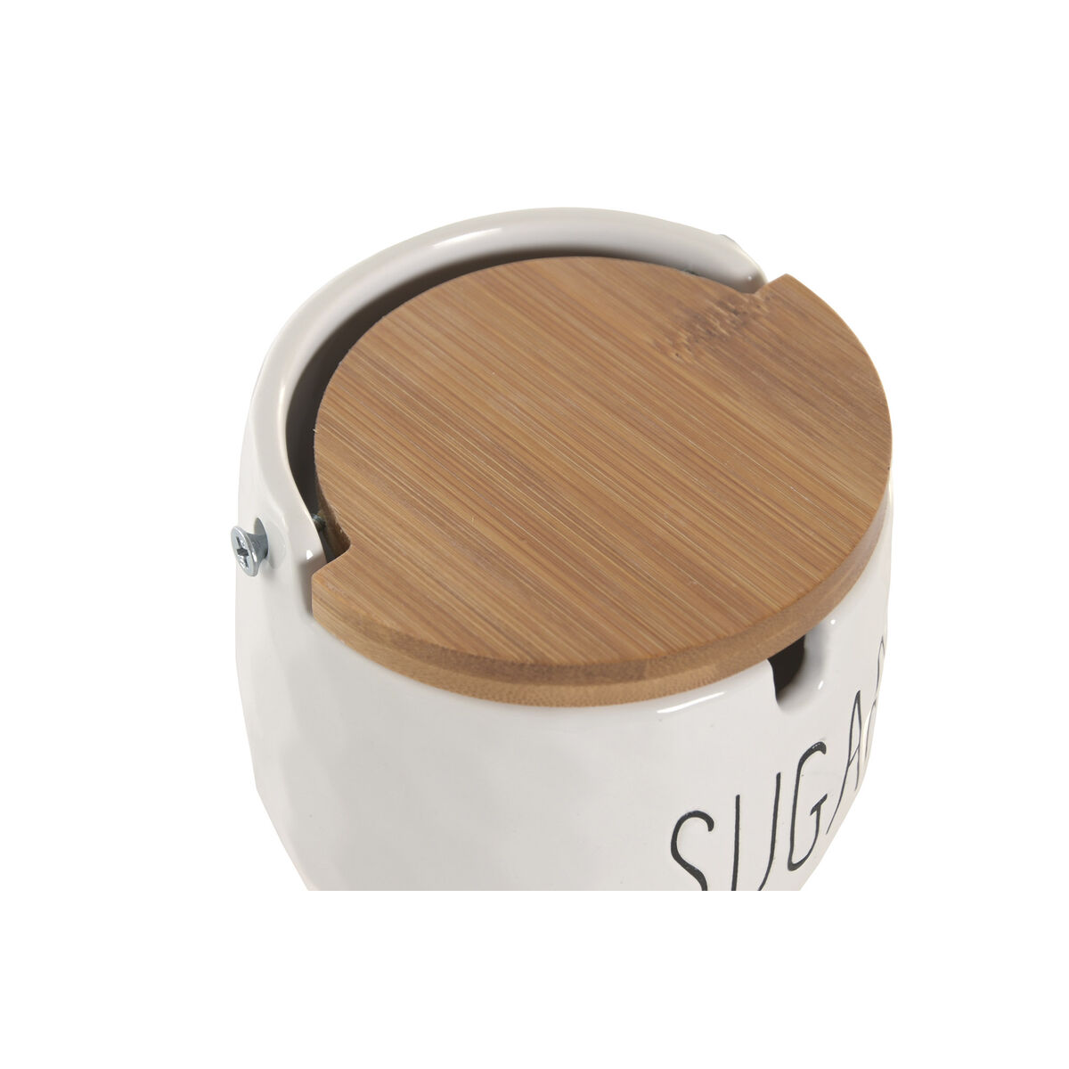 Sugar Bowl Home ESPRIT White Natural Bamboo Porcelain 10 x 10 x 9 cm, view 4
