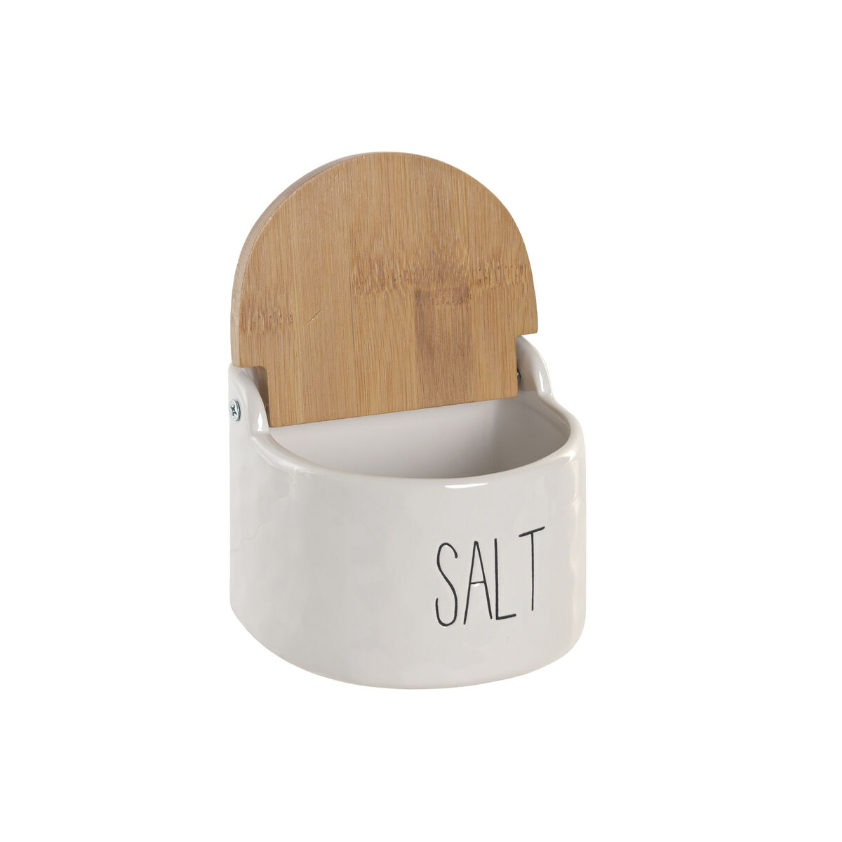 Salt cellar Home ESPRIT White Natural Bamboo Porcelain Cottage 12 x 11 x 11 cm, view 3