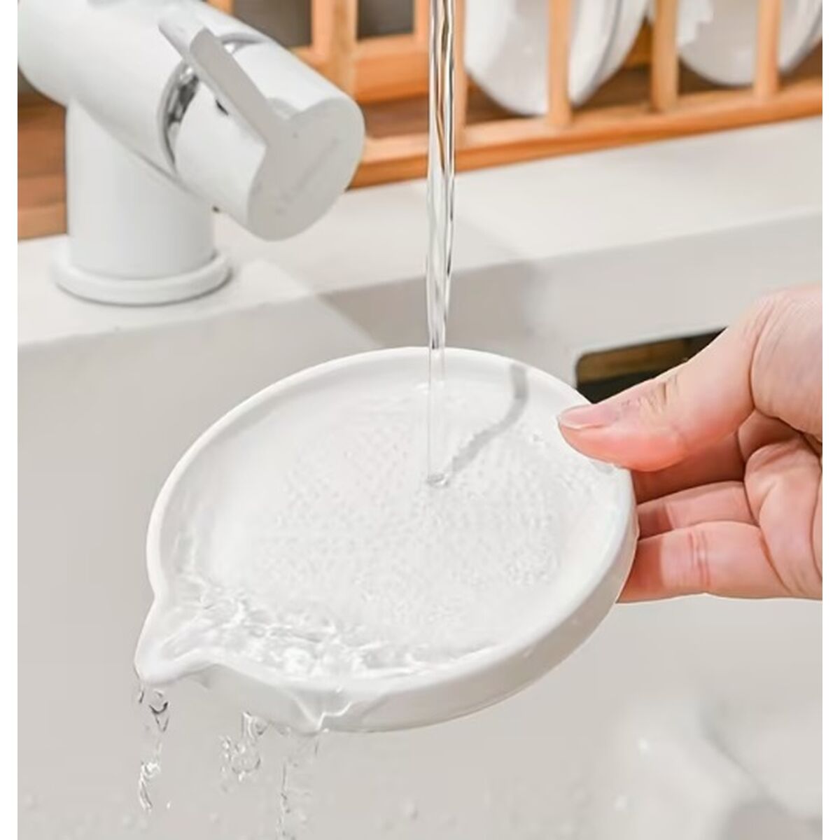 Grater Home ESPRIT White Porcelain 18,3 X 18,3 X 3,4 CM, view 4