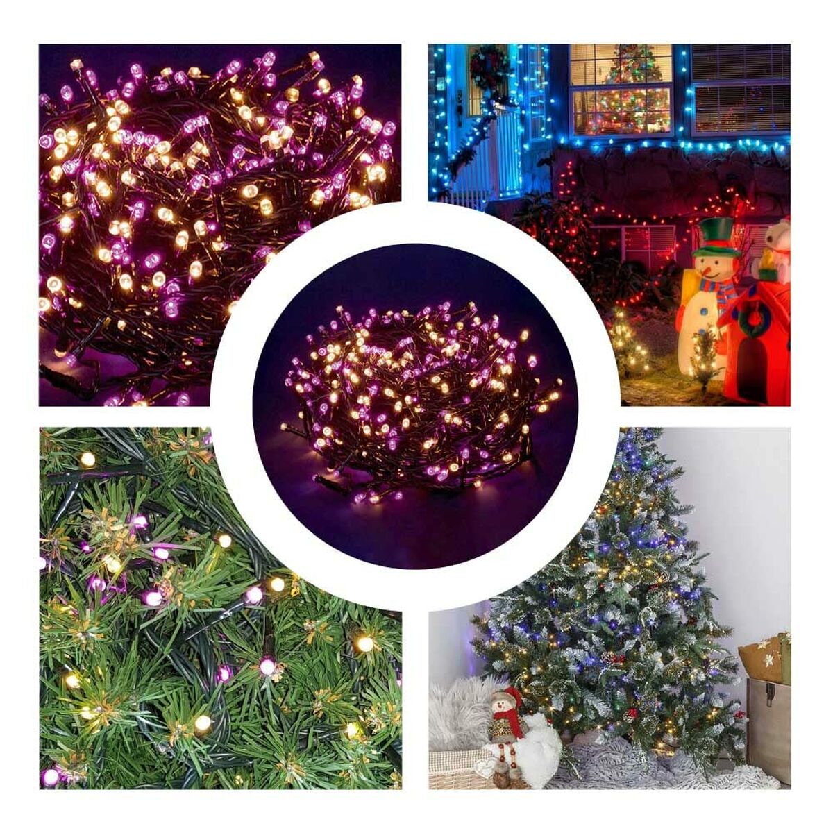 Wreath of LED Lights 6 W Pink Soft green 50 m 25 X 20 X 18 CM