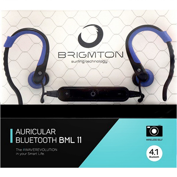 Auriculares Bluetooth Deportivos con Micrófono BRIGMTON BML-11-A Azul