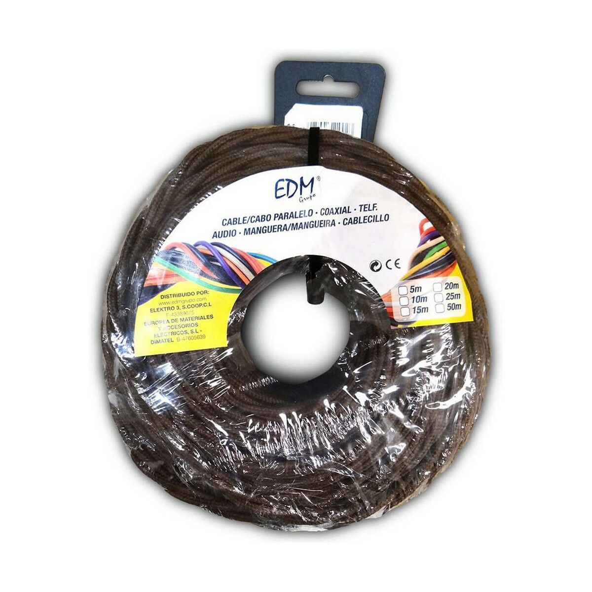 Câble EDM 3 x 1,5 mm Marron 5 m