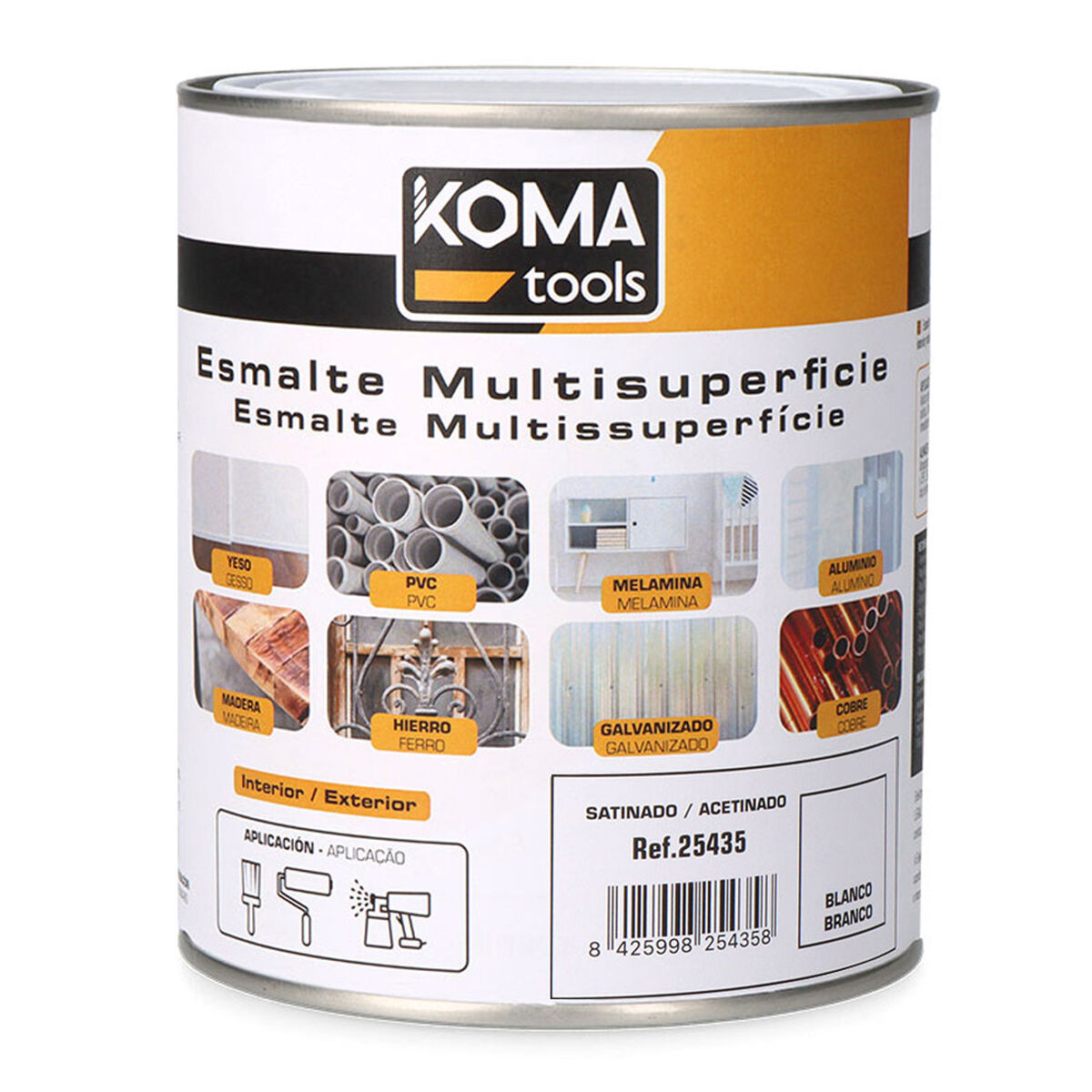 Peinture acrylique Koma Tools Blanc Satiné 750 ml