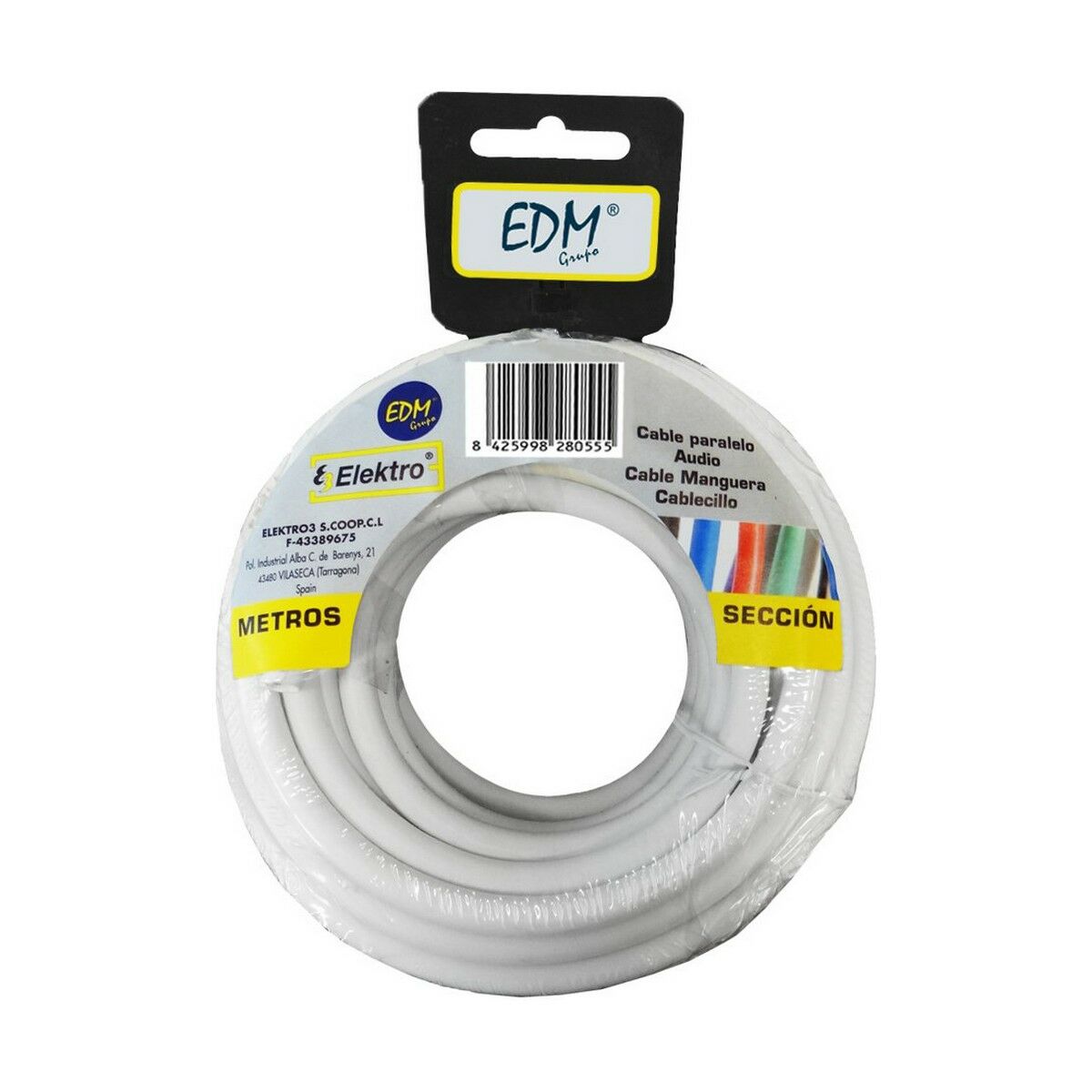 Câble EDM 2 x 0,75 mm Blanc 5 m