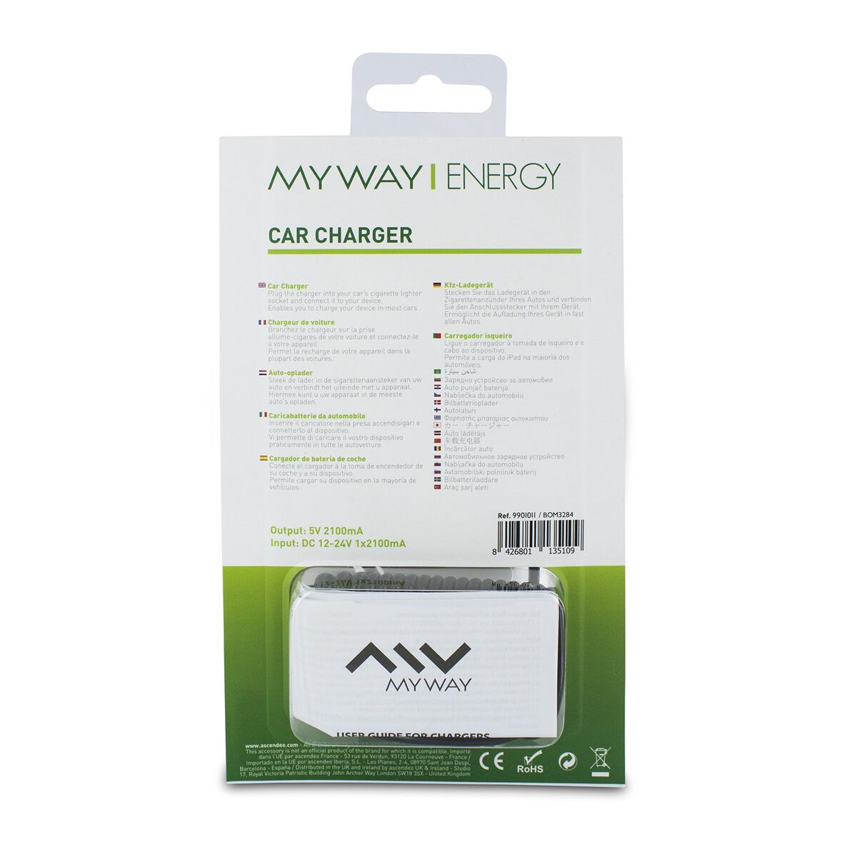 Picture of Car Charger Myway Black 10,5 W