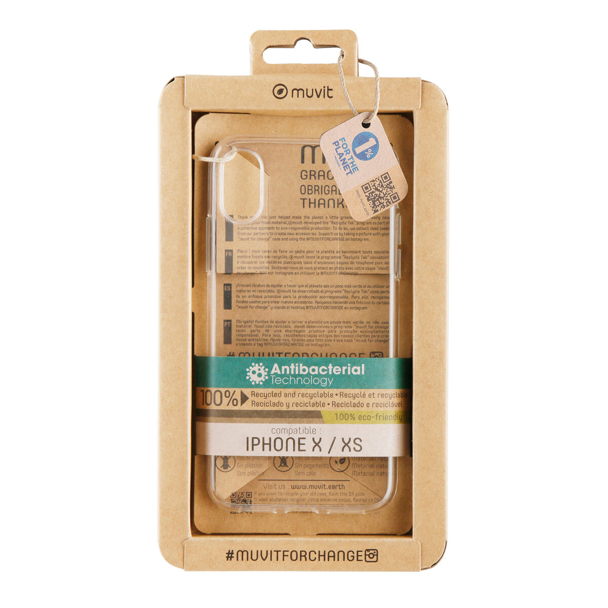 Image de Protection pour téléphone portable Muvit for Change iPhone X/XS Transparent