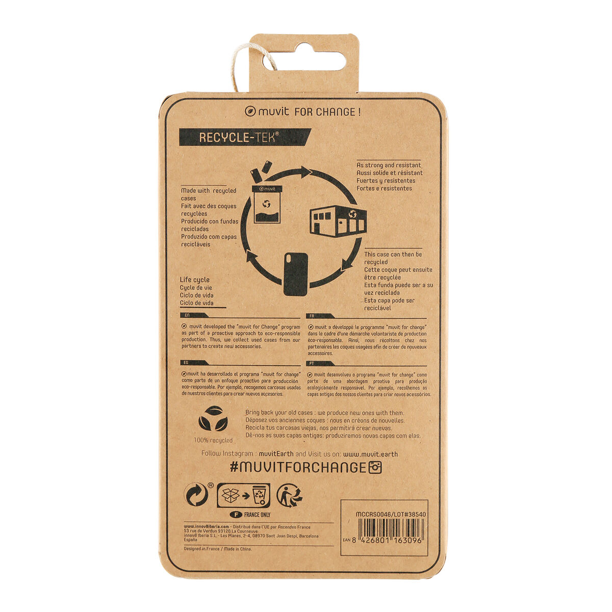 Image de Protection pour téléphone portable Muvit for Change iPhone 12/12 Pro Transparent