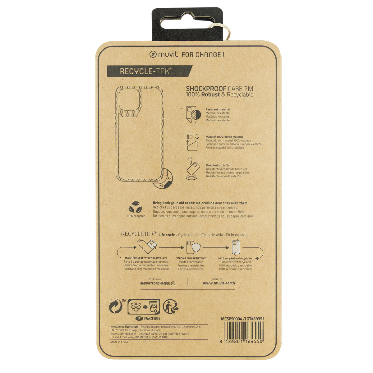 Mobile cover Muvit for Change iPhone 12 Mini Black