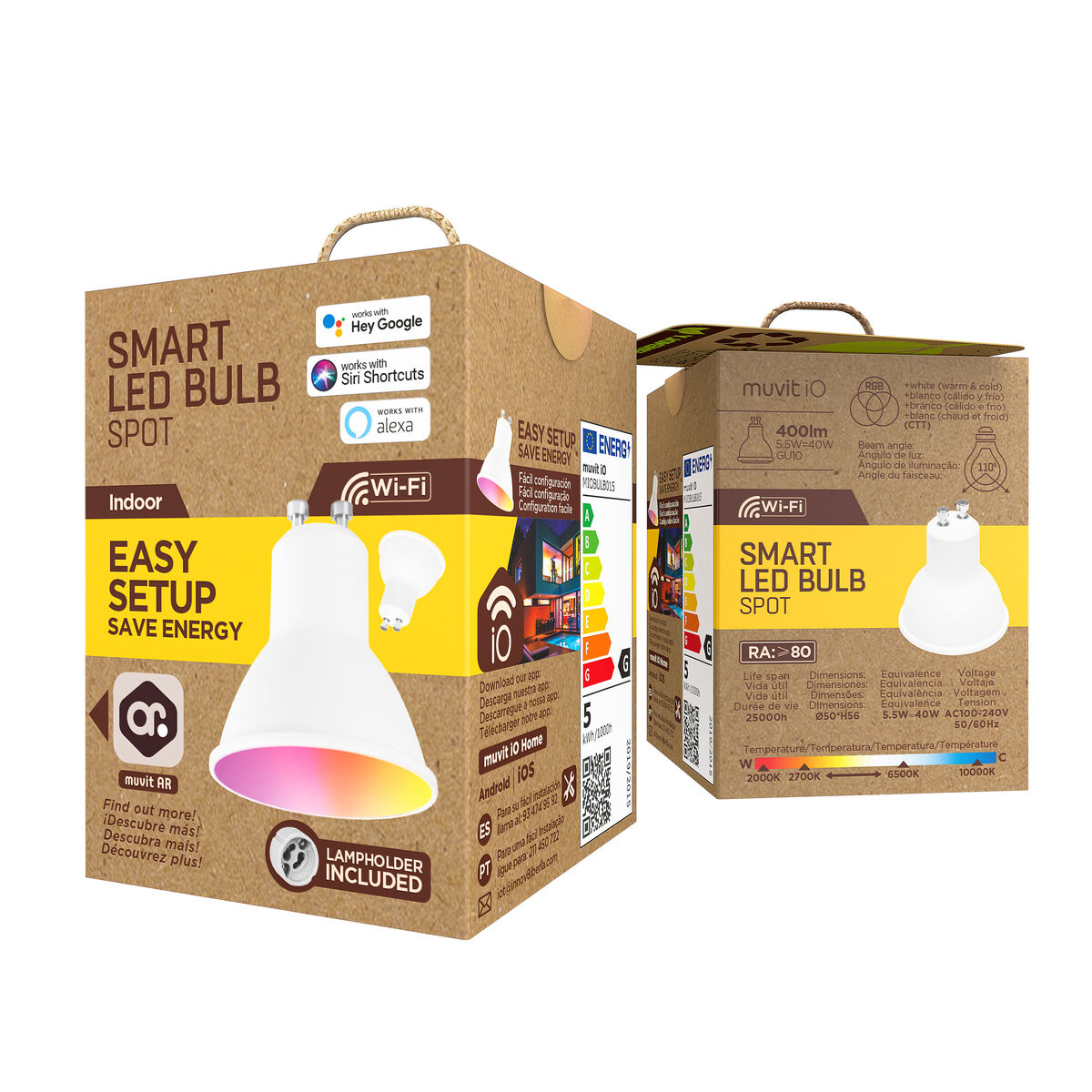 Smart Light bulb muvit iO iO Wi-Fi GU10 LED 2700 K 6500 K 400 lm