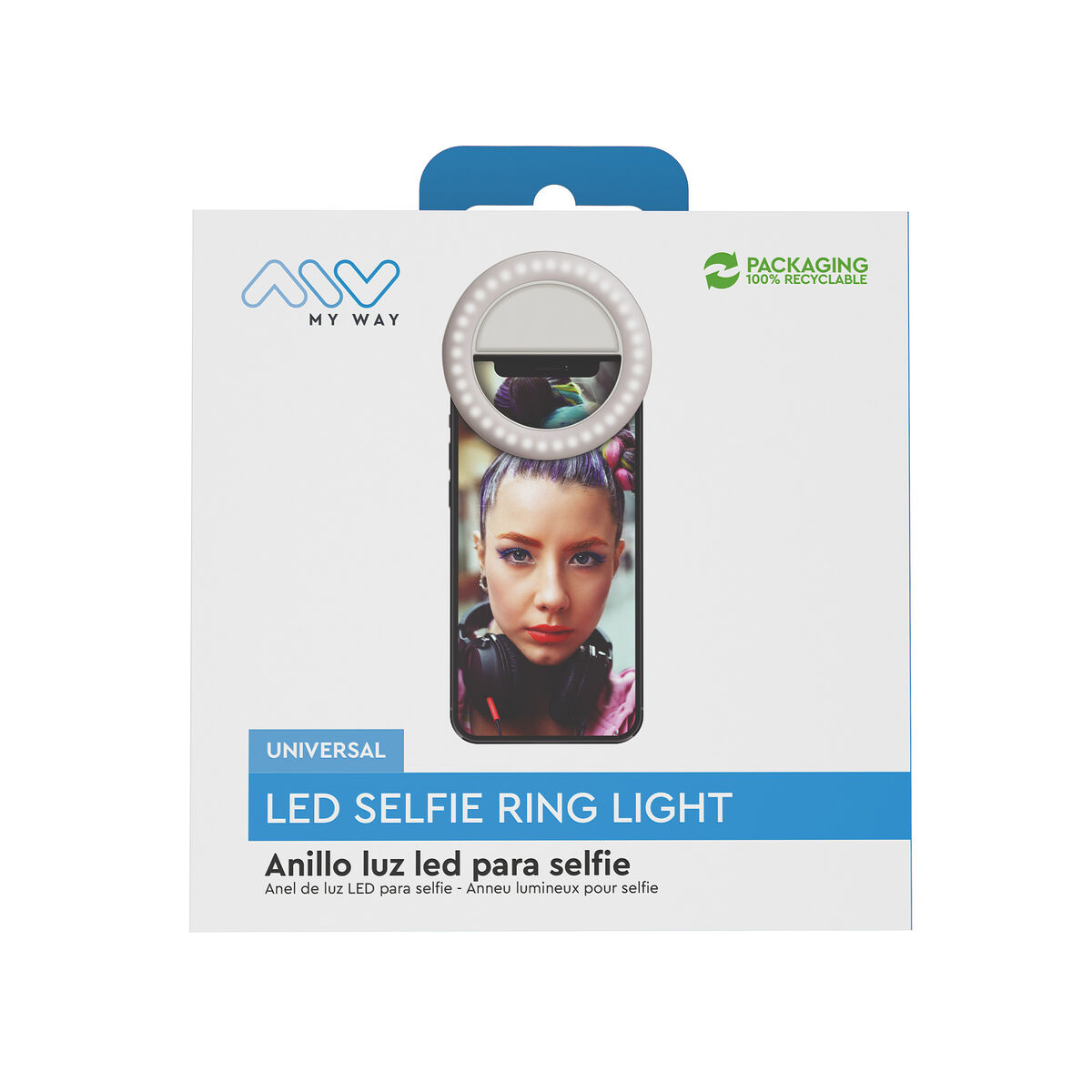 Image de Rechargeable Selfie Ring Light Muvit MWCHL0007 White