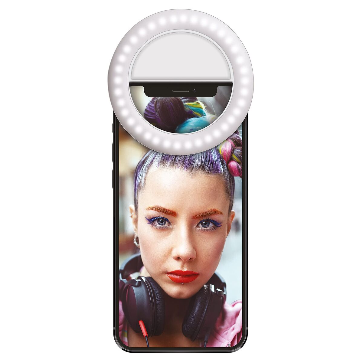 Rechargeable Selfie Ring Light Muvit MWCHL0007 White