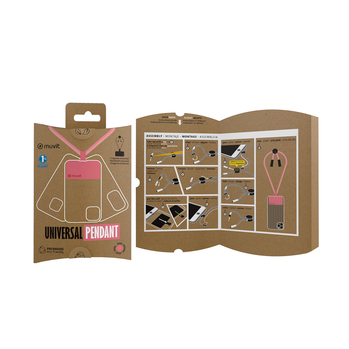 Image de Mobile Phone Lanyard Muvit for Change Pink