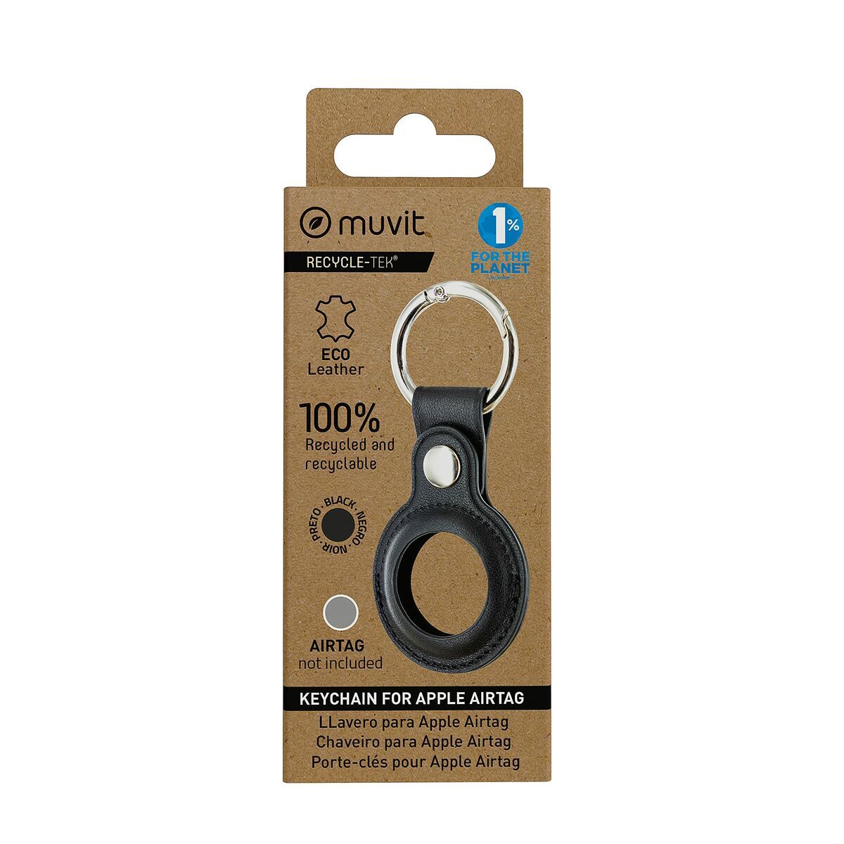 Obrazek Keychain Muvit Black AirTag Case