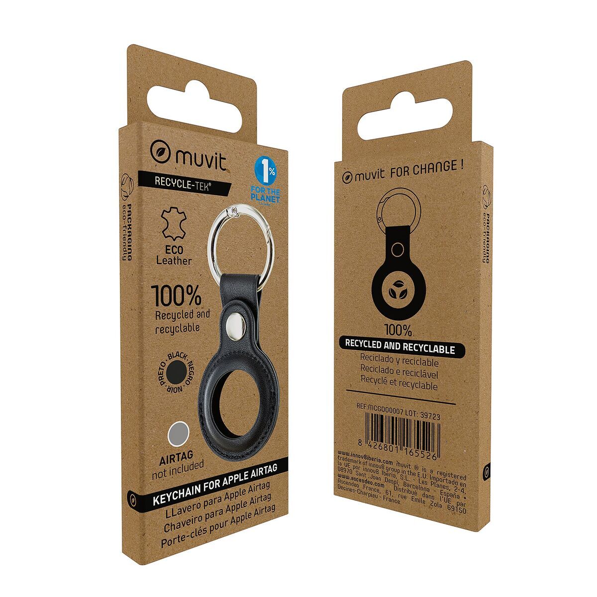 Obrazek Keychain Muvit Black AirTag Case