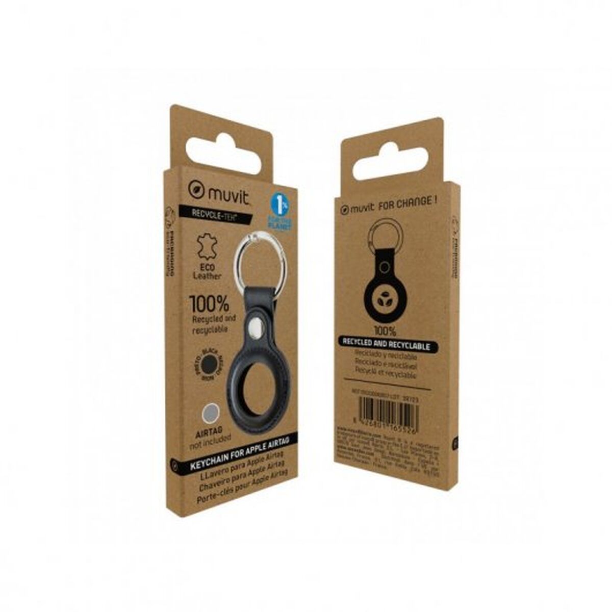 Obrazek Keychain Muvit Black AirTag Case