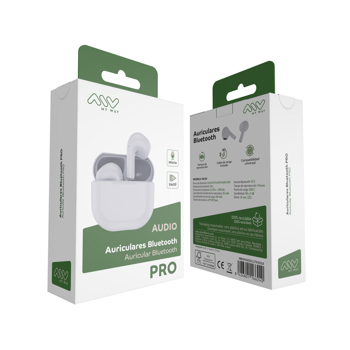 Kép In-ear Bluetooth Headphones Myway Pro touch control