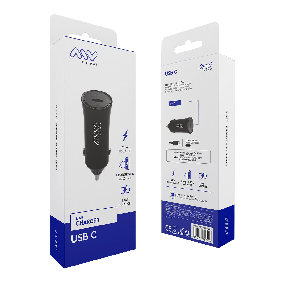 Picture of Car Charger Myway Black 20 W