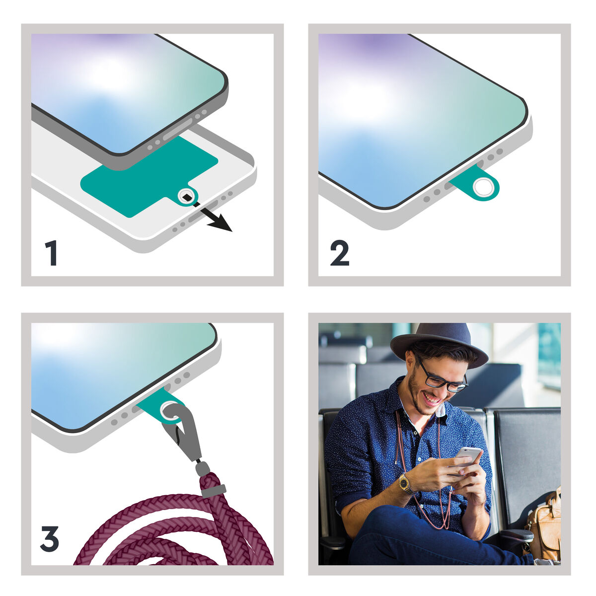 Image de Mobile Phone Lanyard Myway Pink